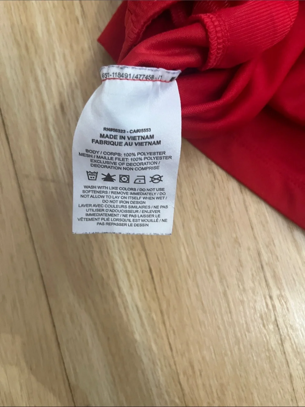 Nike Red Athletic Shorts with White Swoosh
